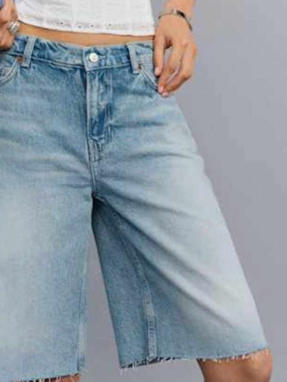 Reformation Finley Low Rise 11" Baggy Jorts Blue - Size 25